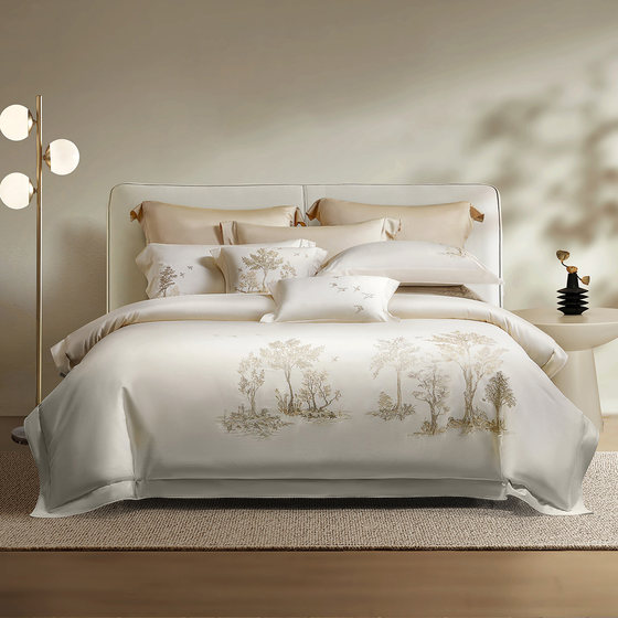 Mercury Home Textiles All-Cotton 100-Piece Egyptian Long-Long Cotton Four-Piece Set Bedding Package Style Luxury High-End Embroidery Bedding Set
Mercury Home Textiles All-Cotton 100-Piece Egyptian Long-Long Cotton Four-Piece Set Bedding Package Style Luxury High-End Embroidery Bedding Set
