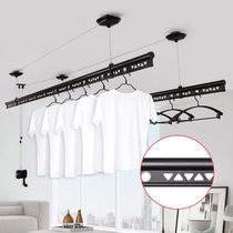 Lifting drying rack hand-cranked double rod indoor clothes bar balcony double rod type household top Clothes Clothes Clothes drying quilt