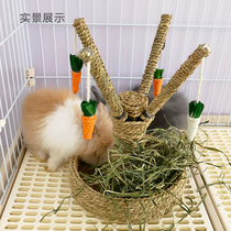 Pet Rabbit Grinding Toy Rabbit Guinea Pig Chinchilla Jumping Platform to Relieve Boredom Straw Platform Carrot Tree Cage Interior Decoration