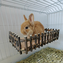 Pet Rabbit Apple Branch Fence Nest Chinchilla Wooden Hammock Toy Guinea Pig Platform Teeth Gnawing Jumping Platform Platform