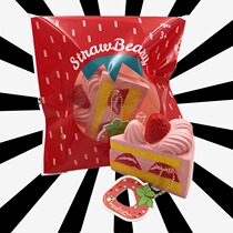 Cute and fragrant 8cm strawberry triangle cake slow rebound squishy decompression simulation pu bread toy pendant