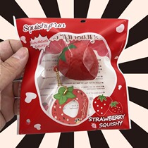Cute 5cm small strawberry slow rebound squishy decompression keychain pendant childrens toys