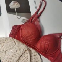 Teenage Girl Day Ensemble Fairy Lace No Steel Ring Woo Underwear Bra Fasting Romantic Sexy Ben Year Red Bra
