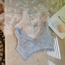 High-end special cabinet series without steel ring v type underwear ultra-thin BC cup lace water crystal cup comfortable and breathable bra