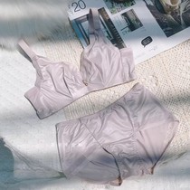 Breathing underwear and chest comfort gathering upper ultra-thin soft steel ring big chest small bra set