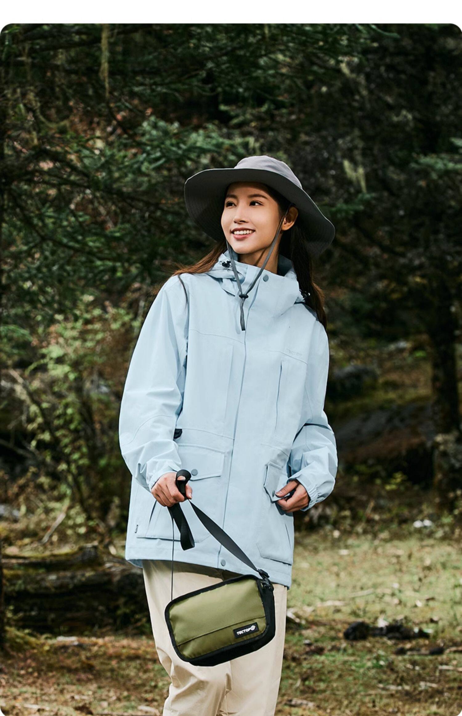 tectop探拓户外单层冲锋衣男女防风防水旅行外套登山服宽松工装风