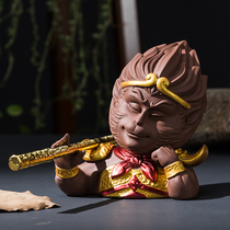 Purple sand tea pet big Saint monkey ornaments boutique fish tank tea ceremony tea tray accessories home ceramic car accessories