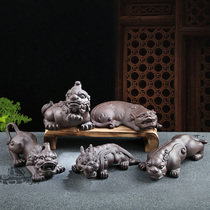 tea pet ornaments boutique purple sand pets can raise wealth pure handmade tea ceremony kung fu tea table tea accessories big