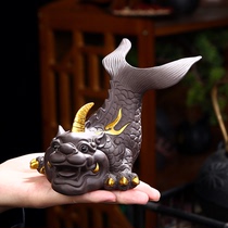 Zisha tea pet ornaments fish Hualong large boutique can raise the wealth of the town house the golden Chan tea table play tea ceremony accessories