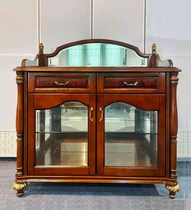 Dining Side Cabinet Solid Wood Minima Retro American Modern Multifunction Lockers Restaurant Home Wine Cabinet Door Hall Cabinet Bowls Cabinet