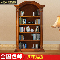American Bookcase Solid Wood Single Bookcase Display Containing Eu Style Retro Bookcase Carvings Flowers Book Room Bookcase Portfolio Bookcase