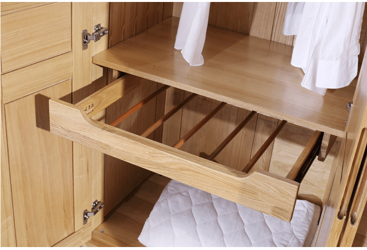 北欧实木水曲柳衣柜卧室二三四五六门储物柜现代简约经济型大衣橱