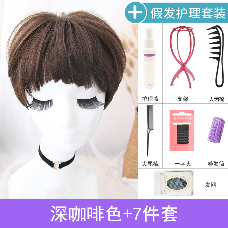 images 3:Wiggirl short hair bobo head korea wave head grandma gray fluffy and handsome net red kiel round face wig images 3:Wiggirl short hair bobo head korea wave head grandma gray fluffy and handsome net red kiel round face wig