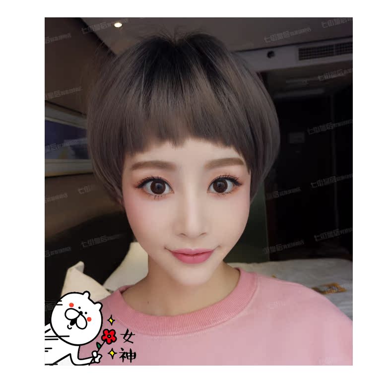 七街皇后假发女bobo头波波蓬松帅气修脸自然