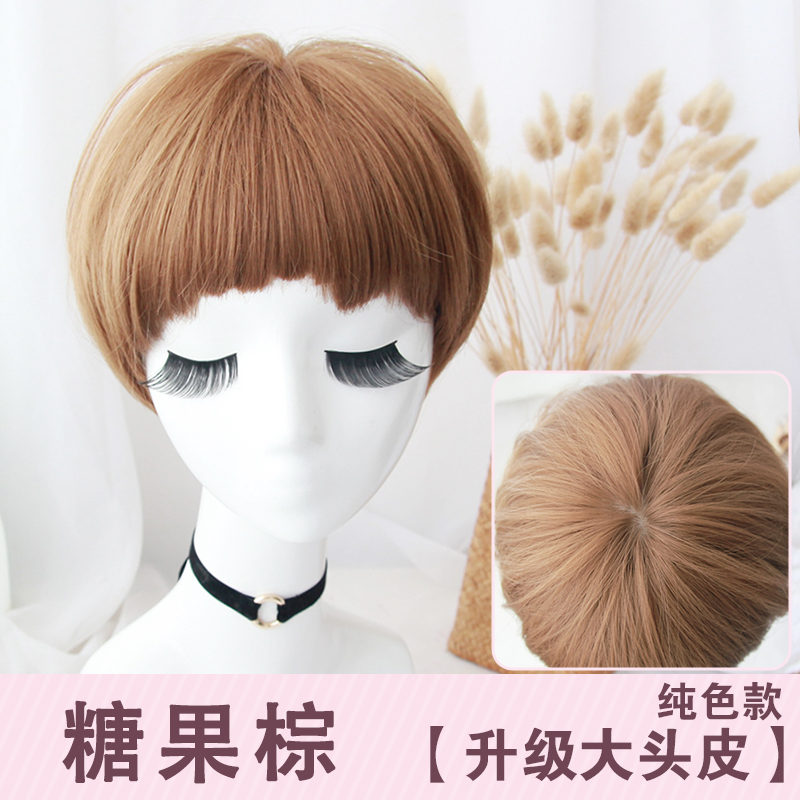 images 8:Wiggirl short hair bobo head korea wave head grandma gray fluffy and handsome net red kiel round face wig images 8:Wiggirl short hair bobo head korea wave head grandma gray fluffy and handsome net red kiel round face wig