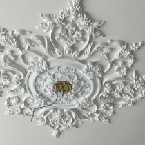 French plaster lamp plate 1 2 M line shape corner flower carved corner 30cm living room free ceiling combination