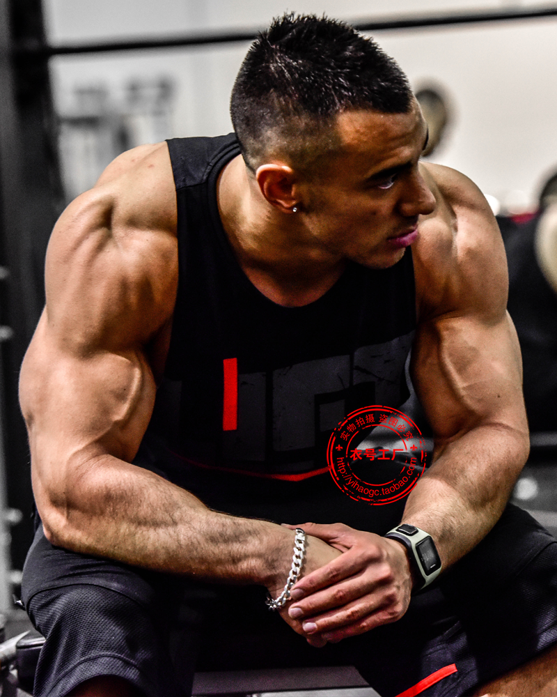 健身夏季健美背心男速干棉宽松肌肉型工字运动套装男圆领坎肩套头