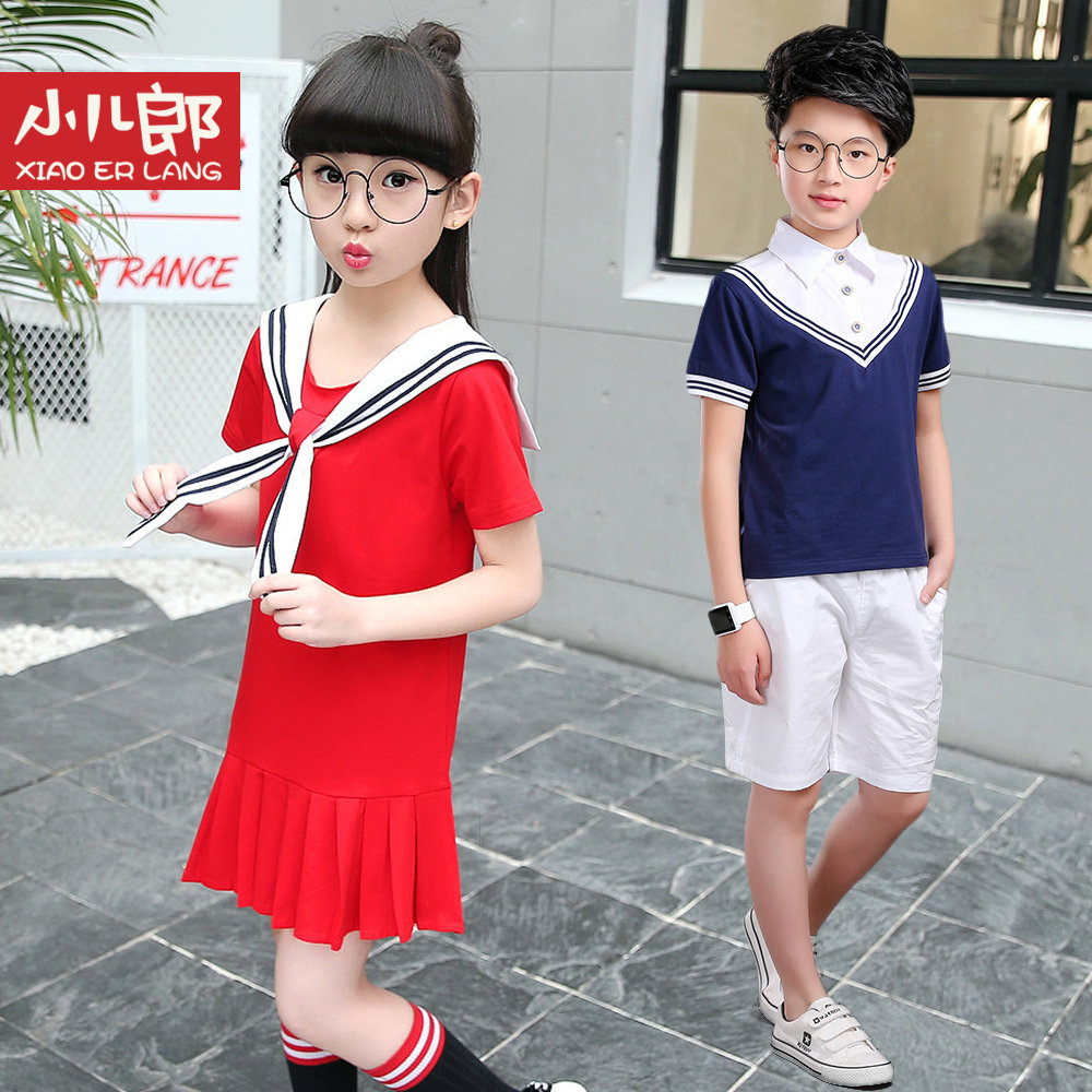 小学生儿童校服三四五年级班服夏季短袖六一大合唱团开幕表演服装