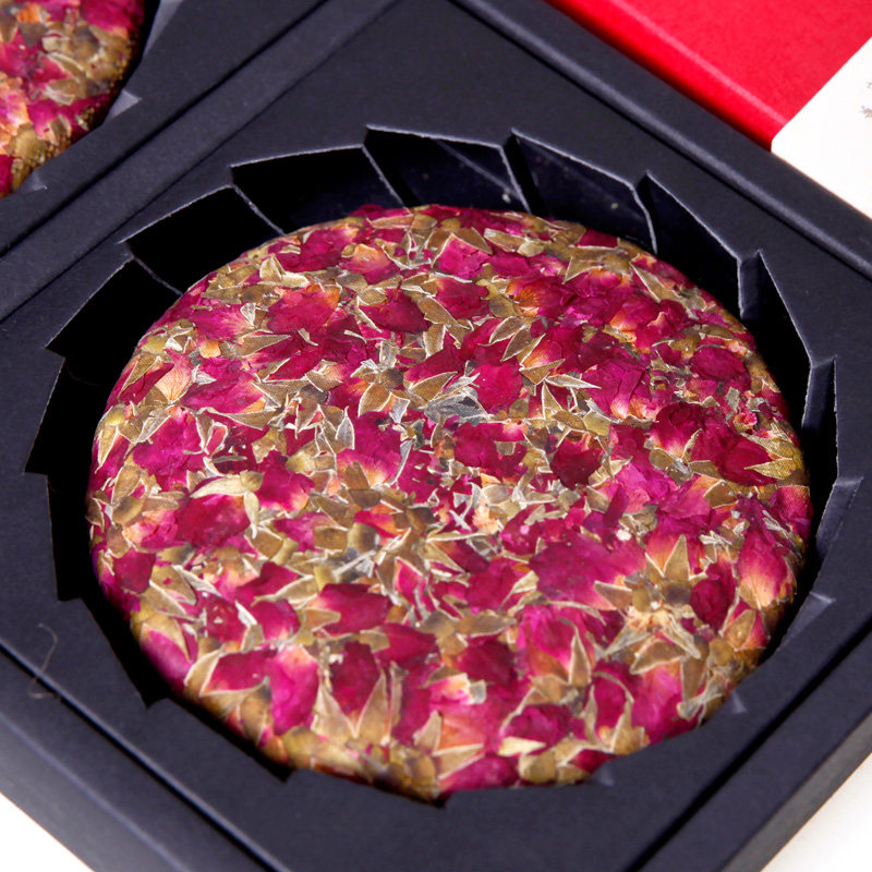 吉顺号 云南花草茶苦水玫瑰花茶饼200g*2饼 花冠花茶礼盒装