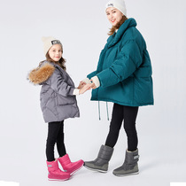 New parent-child export Russian autumn and winter velvet snow Waterproof warm cotton shoes thick tube short boots