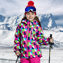 Childrens ski clothes thickened waterproof and warm winter ski clothes boys and girls assault clothes