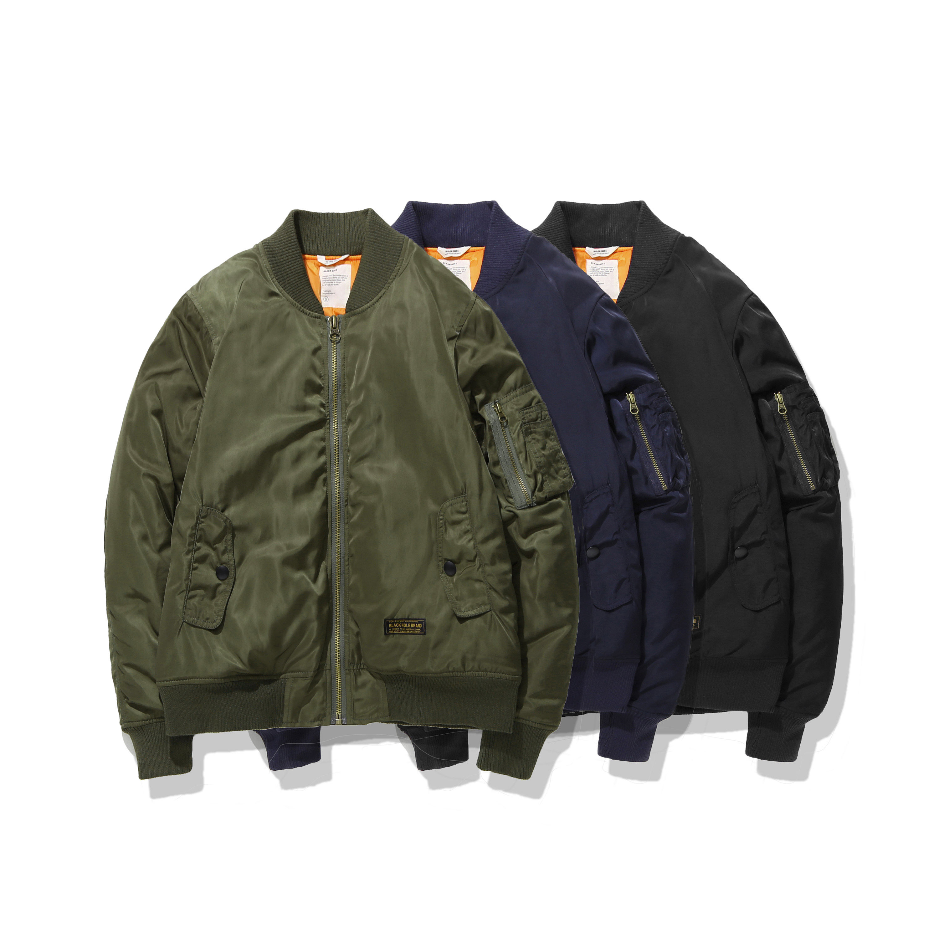 black hole 空军ma-1 飞行夹克棒球棉服加厚男外套