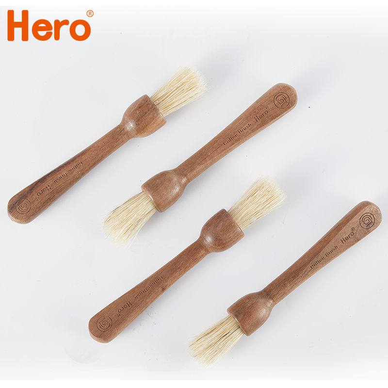 hero cleaning brush wood coffee powder cleaning brush coffee machine bean grinder cleaning brush gourd handle