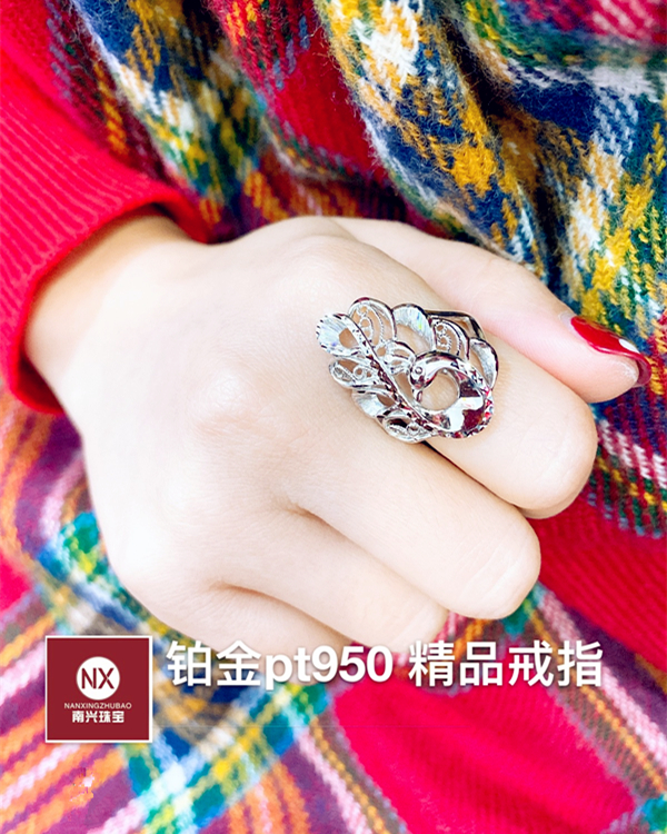 platinum pt950 ring platinum female ring peaco shape exaggerated ring live ring ring