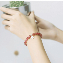 Natural Strawberry Crystal Bracelet Crystal Bracelet Female Jewelry Rose Crystal Bracelet 925 Silver diy Bracelet Peach Blossom