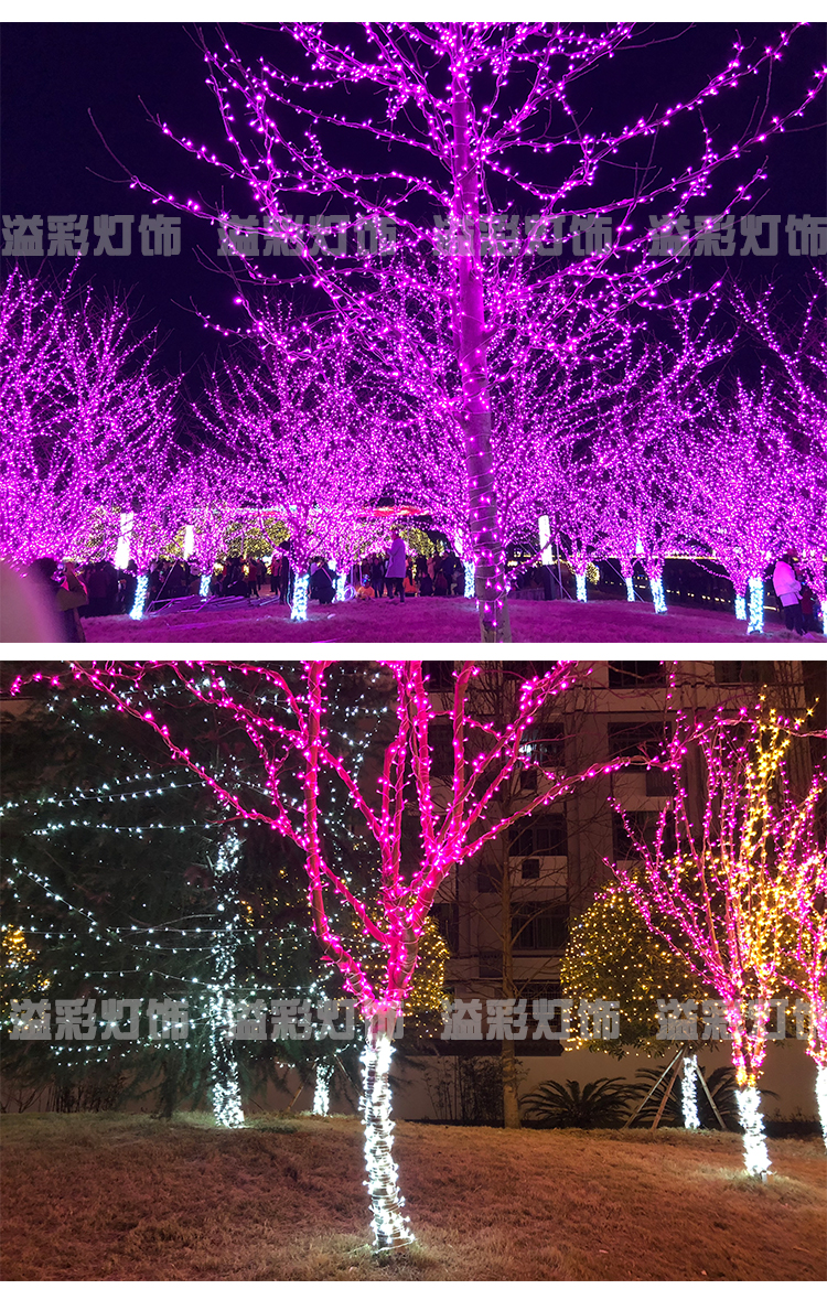 led彩灯闪灯串灯户外防水室外满天星树木亮化装饰灯
