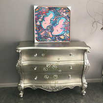 European-style porch cabinet hallway decoration cabinet simple European living room cabinet American-style painted cabinet hallway partition cabinet bedroom TV cabinet