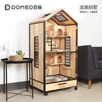 DOMEO bean meow Chinchilla cage cabinet Original solid wood Chinchilla big villa blind date cage Honey bag glider mink rabbit cage Personality ins