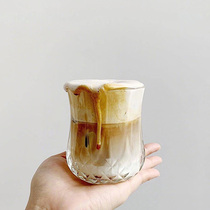 ins Net red coffee cup restaurant milk tea cup Nordic style latte cup milk cup cappuccino classic glass