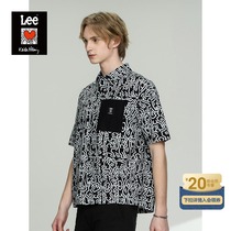 (Keith Haring joint)Lee21 spring summer new loose black mens short-sleeved shirt L44773CRXK11