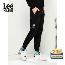 LeeXLINE comfortable overalls flip bag leggings multi-color mens casual pants trend L432533PT