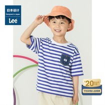 Lee mall with the same 21 summer new standard edition blue and white stripes men and womens short-sleeved T-shirt LBT001492