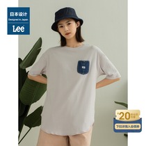 Lee mall with the same 21 summer new standard edition lavender color long womens short-sleeved T-shirt LWT001463