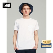 Lee mall with the same small logo pocket multi-color round neck short-sleeved t-shirt mens top clothes L396124DR