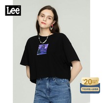 Lee mall with the same 21 autumn new comfortable version of the black womens short-sleeved T-shirt thin LWT0013464DR-K11