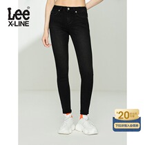 LeeXLINE 21 Autumn new product 418 slim mid-rise narrow feet black jeans women LWB1004187KD-657