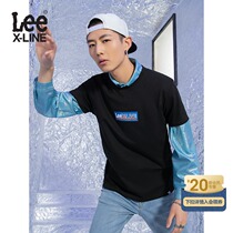 LeeXLINE 21 spring and summer new standard edition multi-color round neck logo short-sleeved T-shirt mens tide L438214LE