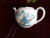 Bao Lao Antique Qing Dynasty Republic of China Fine Road porcelain Teapot Antique underglaze porcelain pot