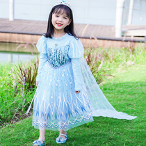 Aisha Princess Dress Girl Autumn 2021 New Long Sleeve Frozen Dress Skirt Aisha Dress Spring and Autumn