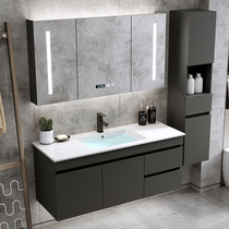 Bathroom cabinet combination light luxury hand washing basin bathroom modern simple ceramic one set wash table mirror cabinet