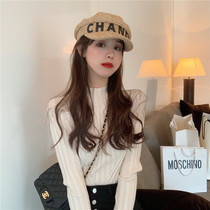 Semi-high neck base shirt internal tight sweater spring and autumn winter 2021 new female foreign style Joker sweater wear