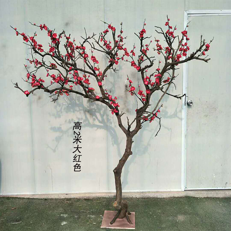上海仿真腊梅花装饰桃花树客厅墙面樱花树梅花干树枝落地吊顶花枝