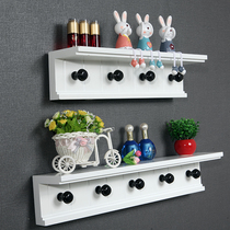 Baking lacquered wood European-style wall hanging shelf Bedroom clothes hat rack Creative clothes hanger hook simple partition