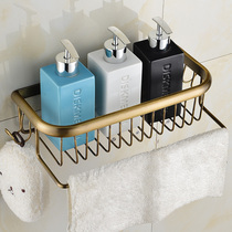 All copper brass bathroom rack wall hanging bathroom hardware pendant single layer towel bar with adhesive hook 45cm 30cm