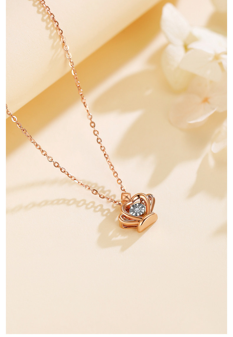 佐卡伊18k金钻石吊坠 加冕皇冠18k金项链彩金项链au750女士珠宝