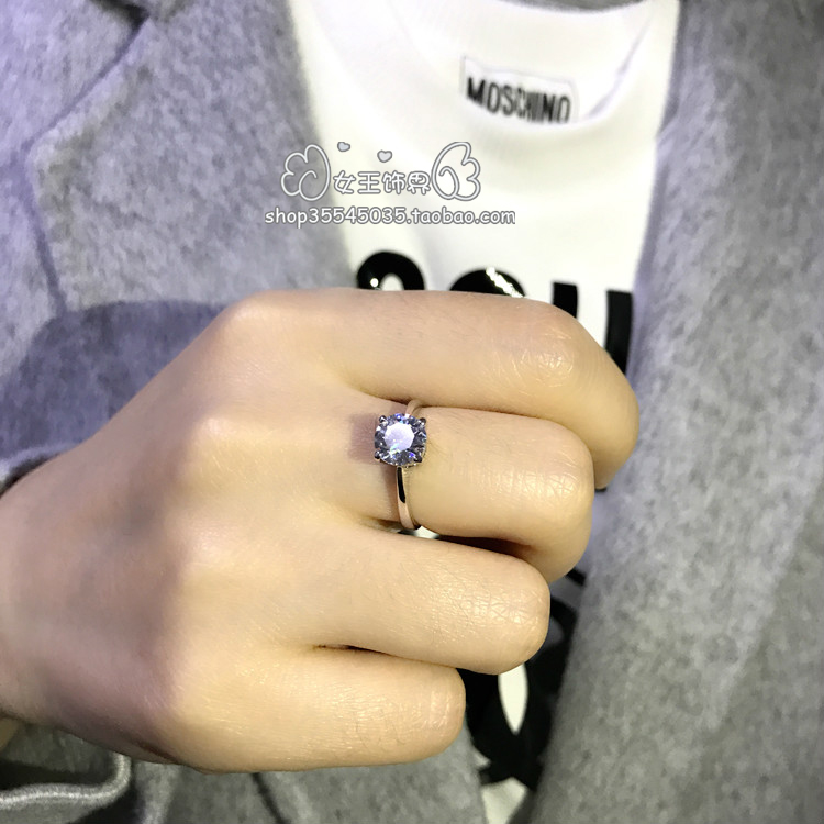 日韩四爪一克拉莫桑石仿真钻戒结婚戒指环女情侣对戒求婚拍照包邮_7折